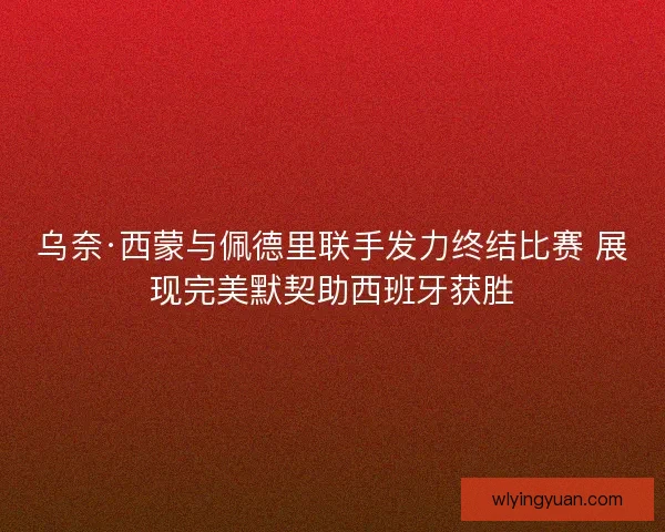 乌奈·西蒙与佩德里联手发力终结比赛 展现完美默契助西班牙获胜