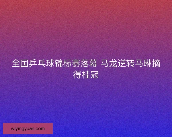 全国乒乓球锦标赛落幕 马龙逆转马琳摘得桂冠